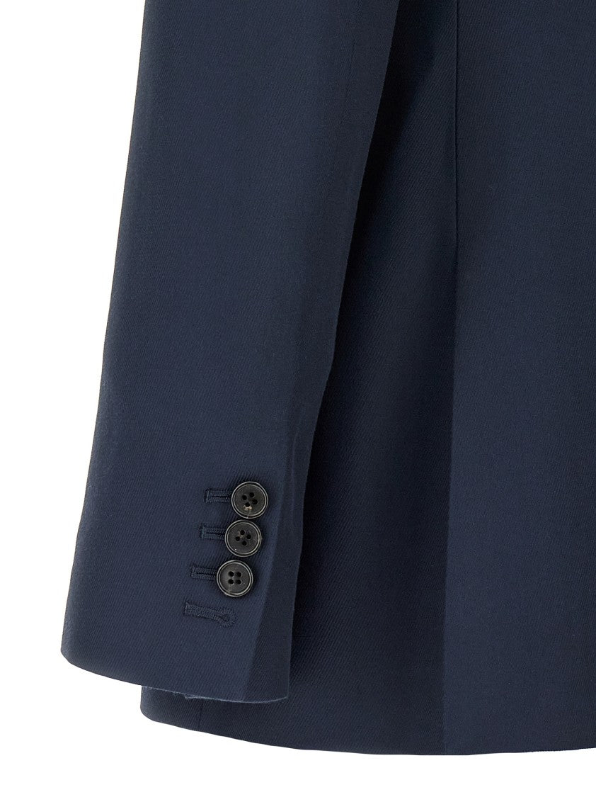 Theory Tailored Black Double-Breasted Blazer With Structured Shoulders