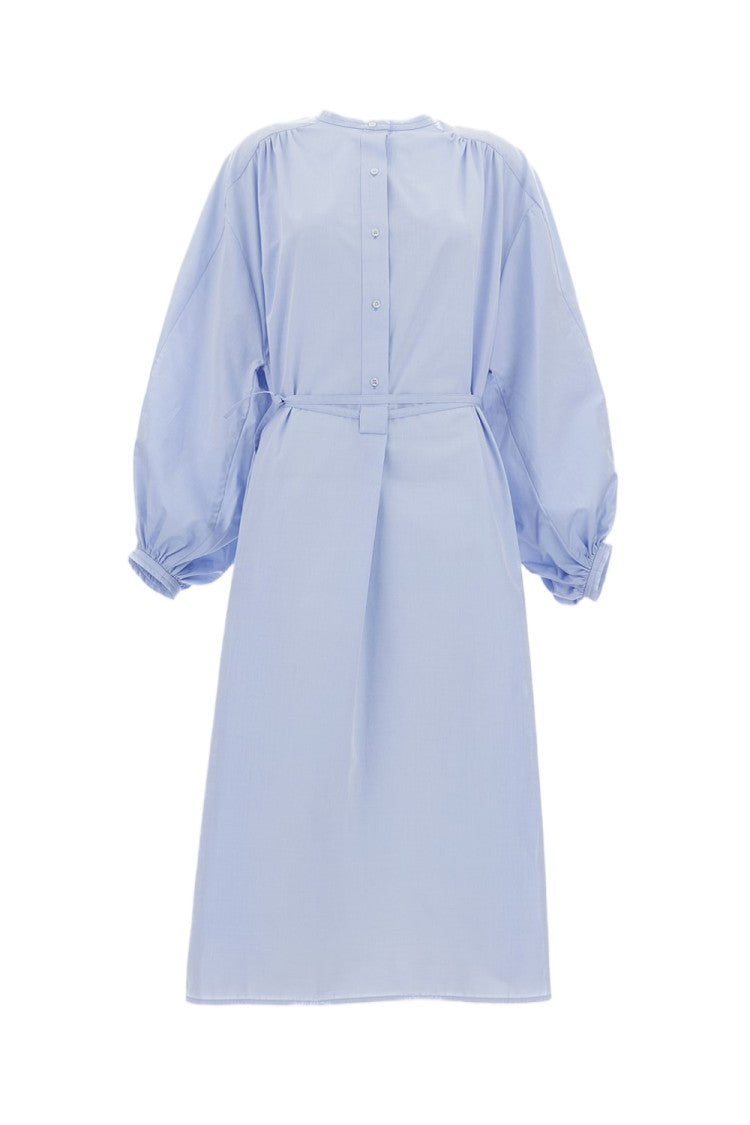 Loulou De Saison Midi-Length Shirt Dress With Balloon Sleeves And Mandarin Collar