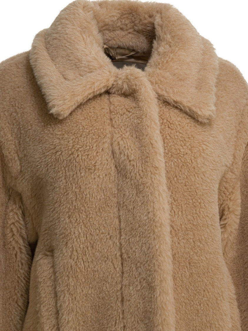 Max Mara Plush Alpaca Blend Jacket With Classic Collar