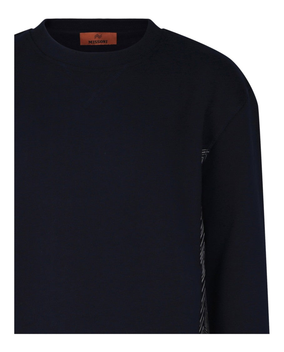 M Missoni Zig-Zag Panelled Crewneck Sweatshirt
