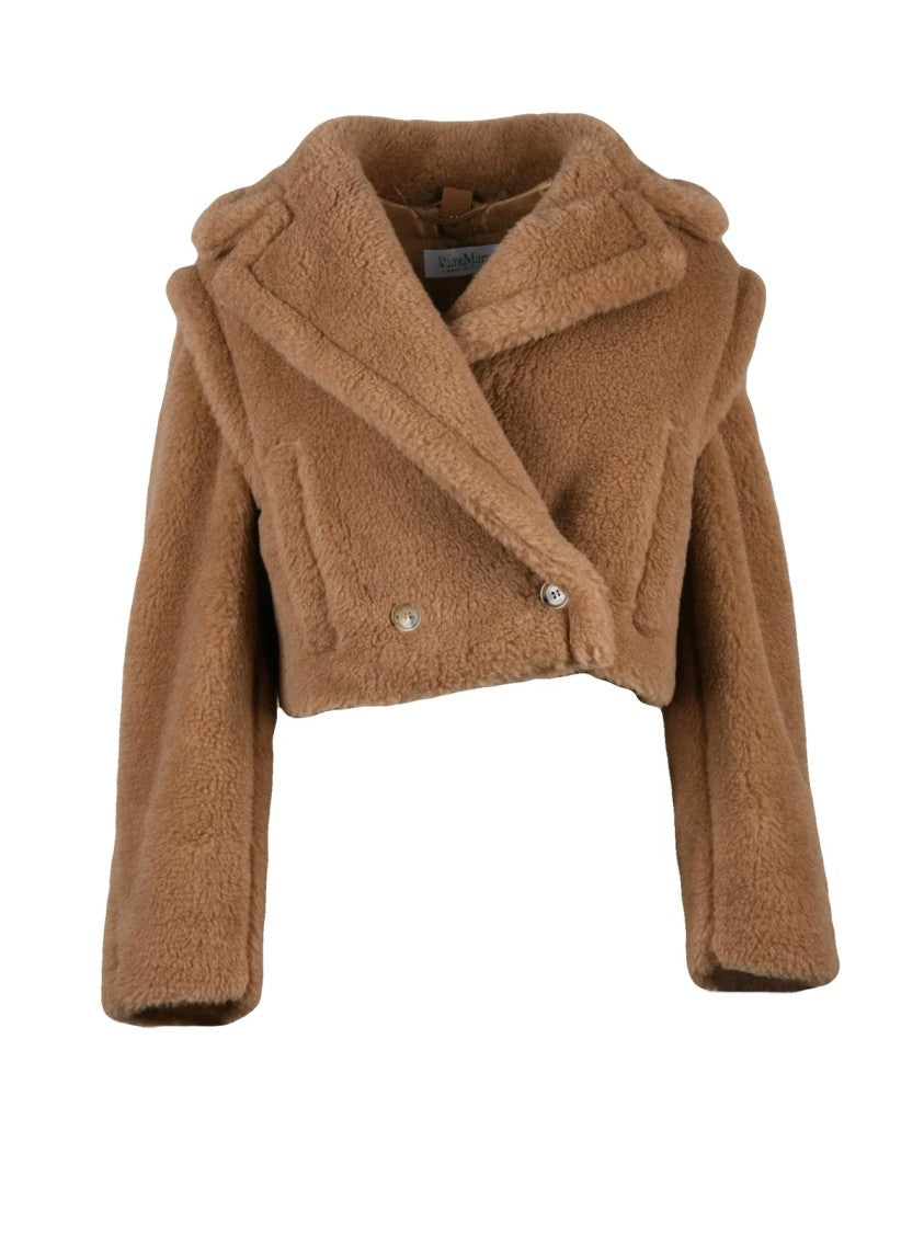 Max Mara Cropped Faux Fur Jacket With Removable Inner Vest And Stylish Finish