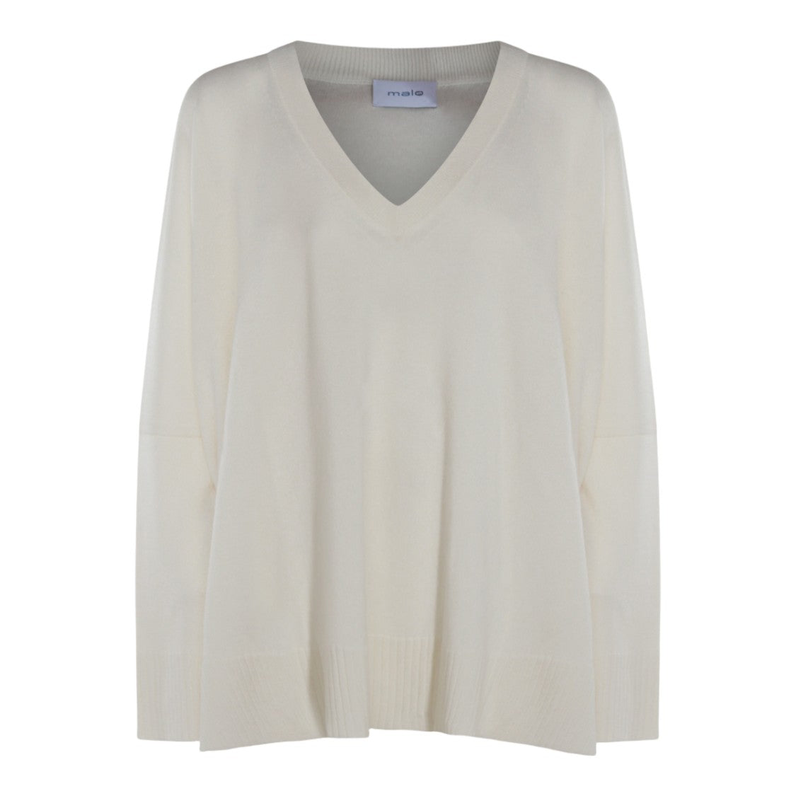 Malo Relaxed Oversized Sweater With Deep V-Neck