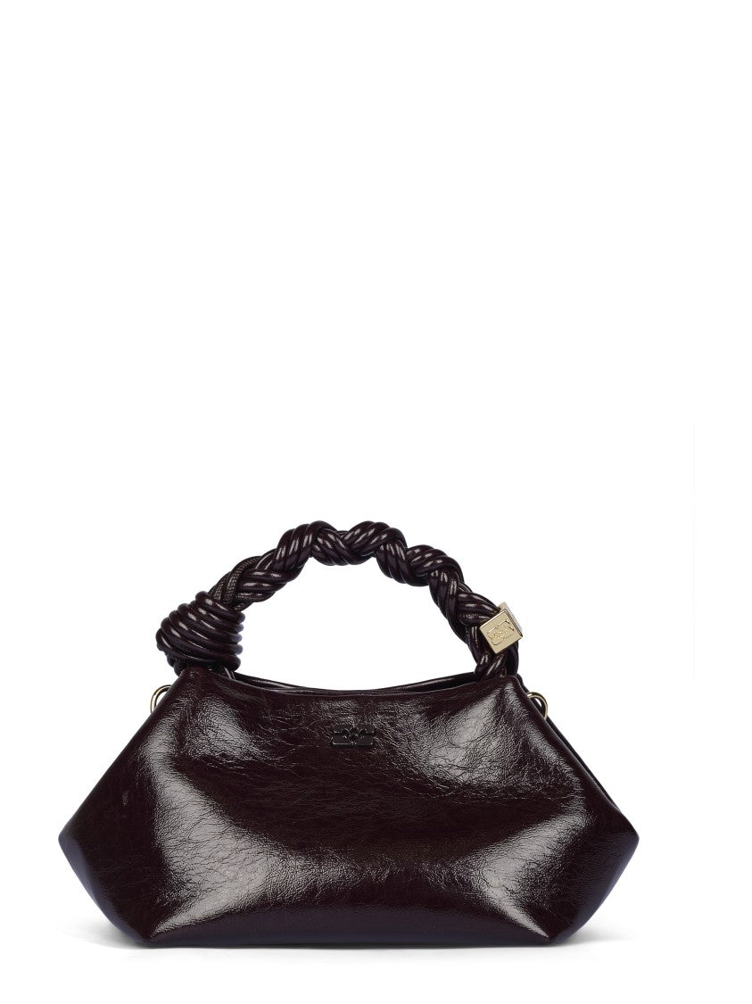 Ganni Glossy Structured Twisted Handle Bag