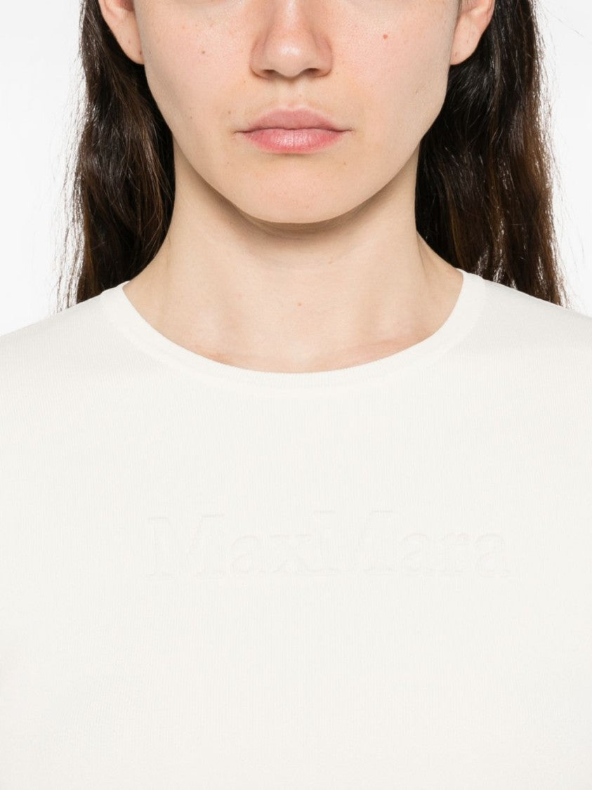Max Mara Ivory Short Sleeves Knit Sweater
