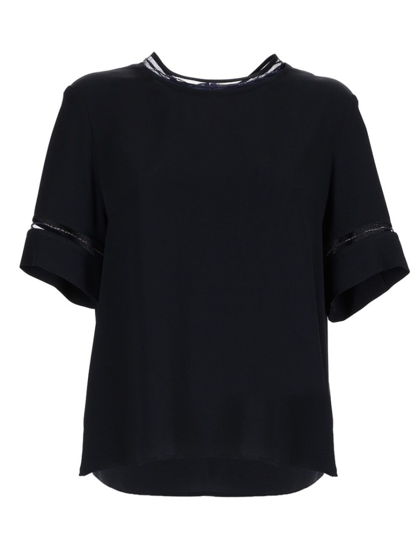 Fabiana Filippi Neutrals Transparent Details Acetate-Silk Top