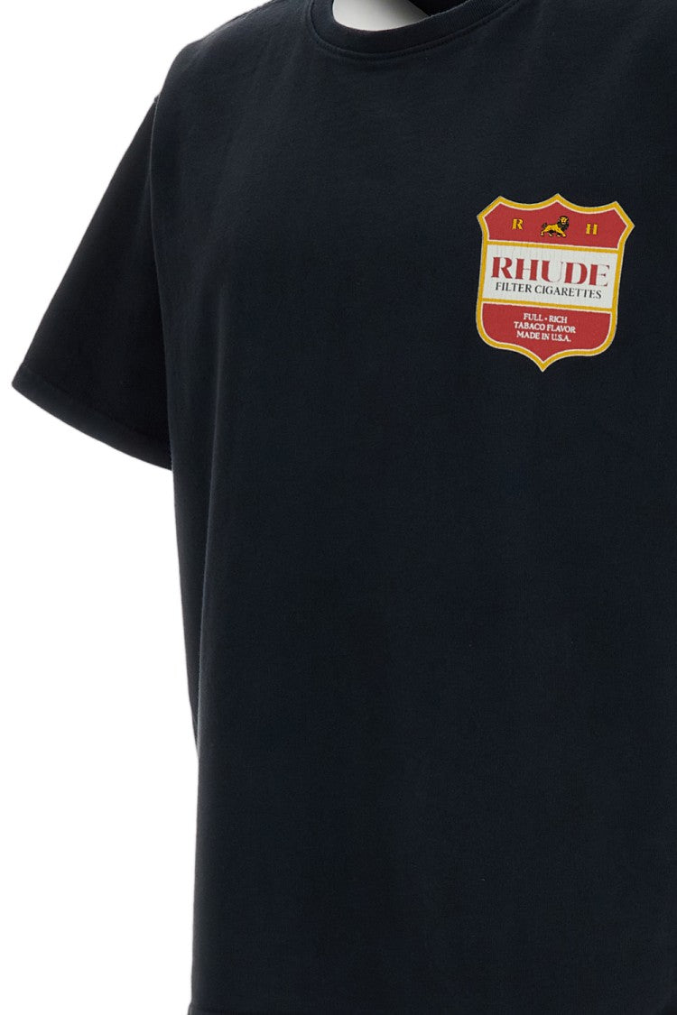 Rhude Washed Cotton Oversized T-Shirt With Graphic Prints