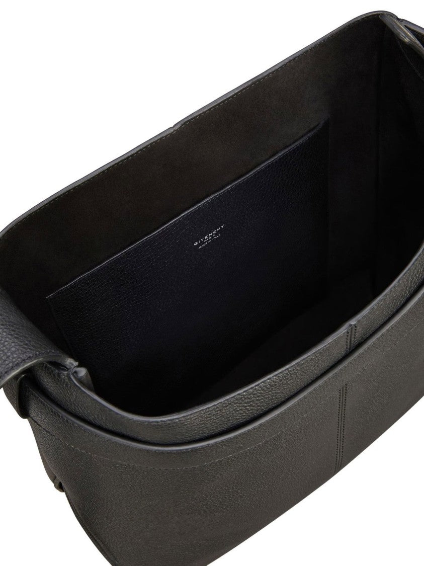 Givenchy Structured Black Calf Leather Shoulder Bag