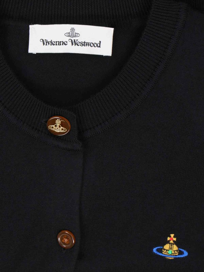 Vivienne Westwood Cropped Logo Cardigan – Black