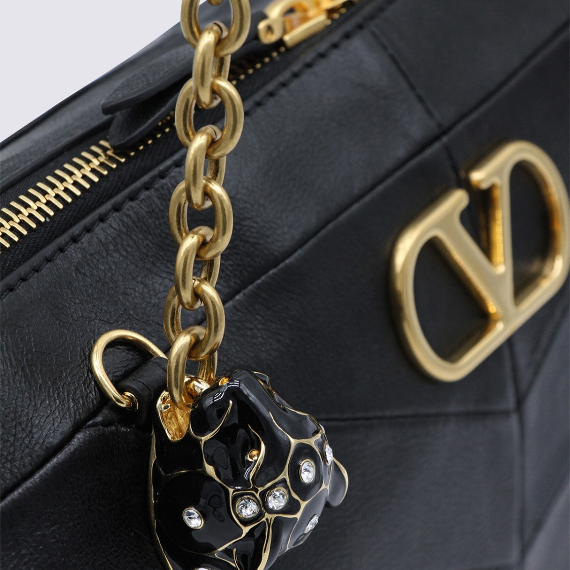 Valentino Garavani Chevron Quilted Handbag With Gold Accents