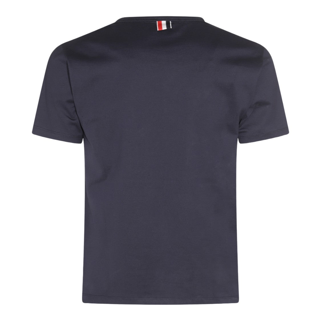 Thom Browne Crew Neck T-Shirt With Tricolor Accent And Minimalist Design