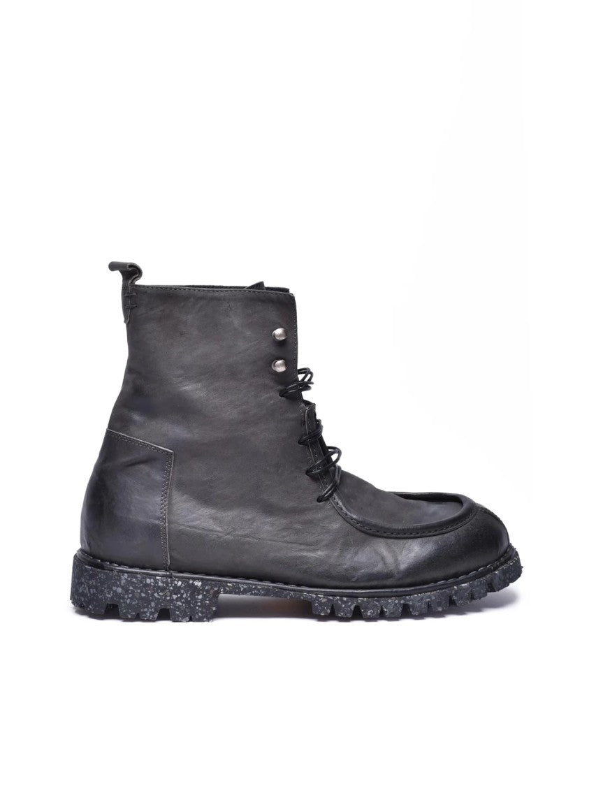 Ernesto Dolani Grey Leather Rubber Men's Leather Boot