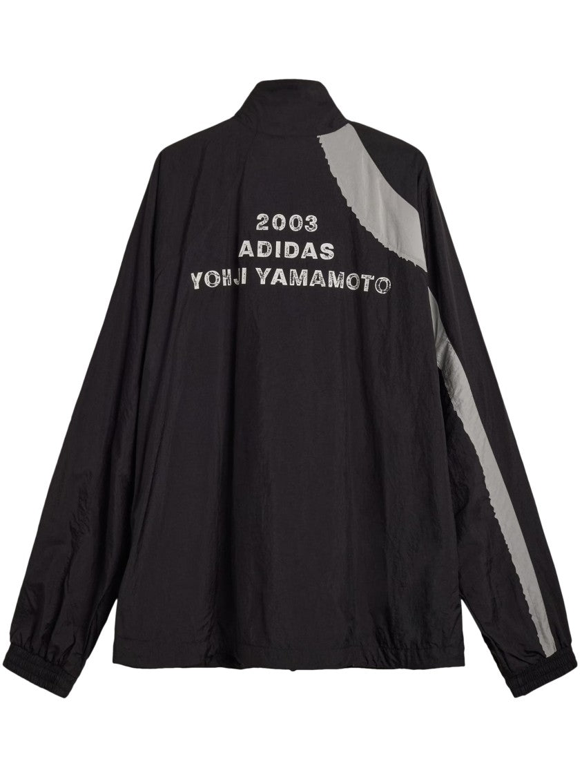 Y-3 Casual Black Jacket With Light Grey Diagonal Stripe