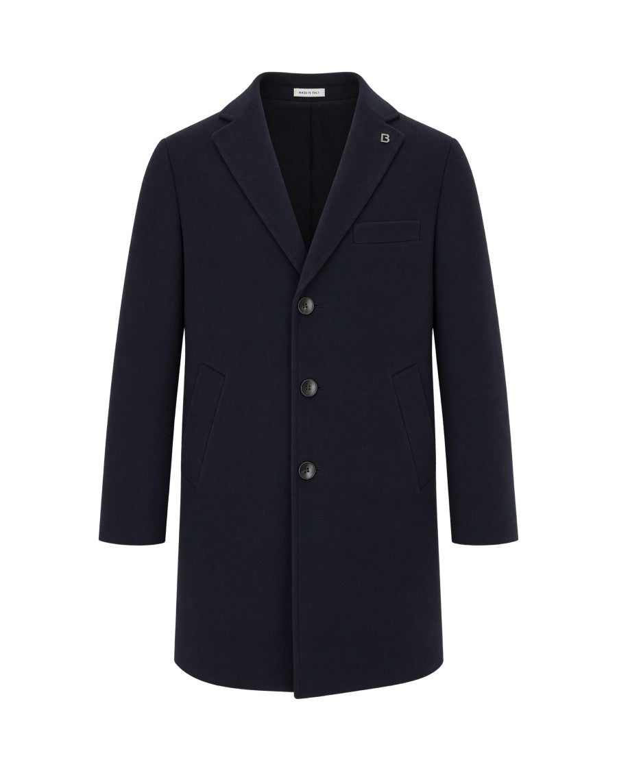 Breras Milano Blue Wool-Blend Coat