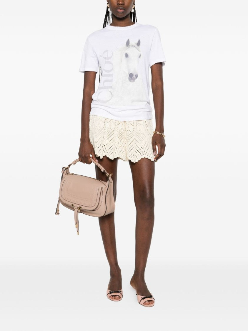 Chloé Artistic Print T-Shirt With Horse Design