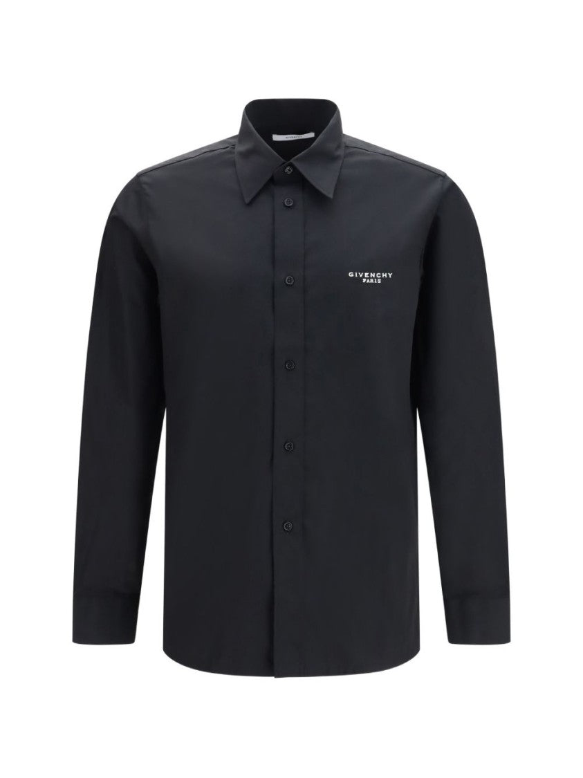 Givenchy Black Long Sleeve Button-Up Pointed Collar Shirt