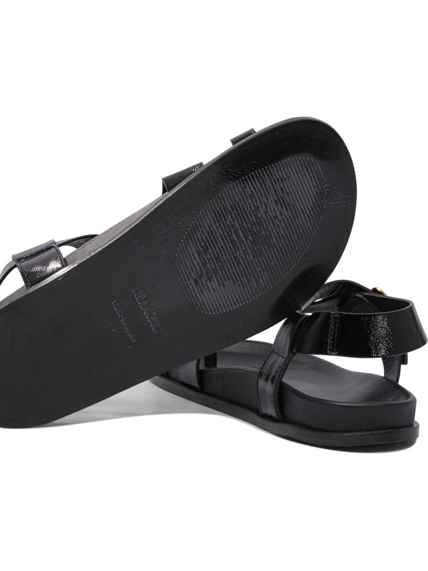 Alohas Flat Sandals With Adjustable Gold Buckle