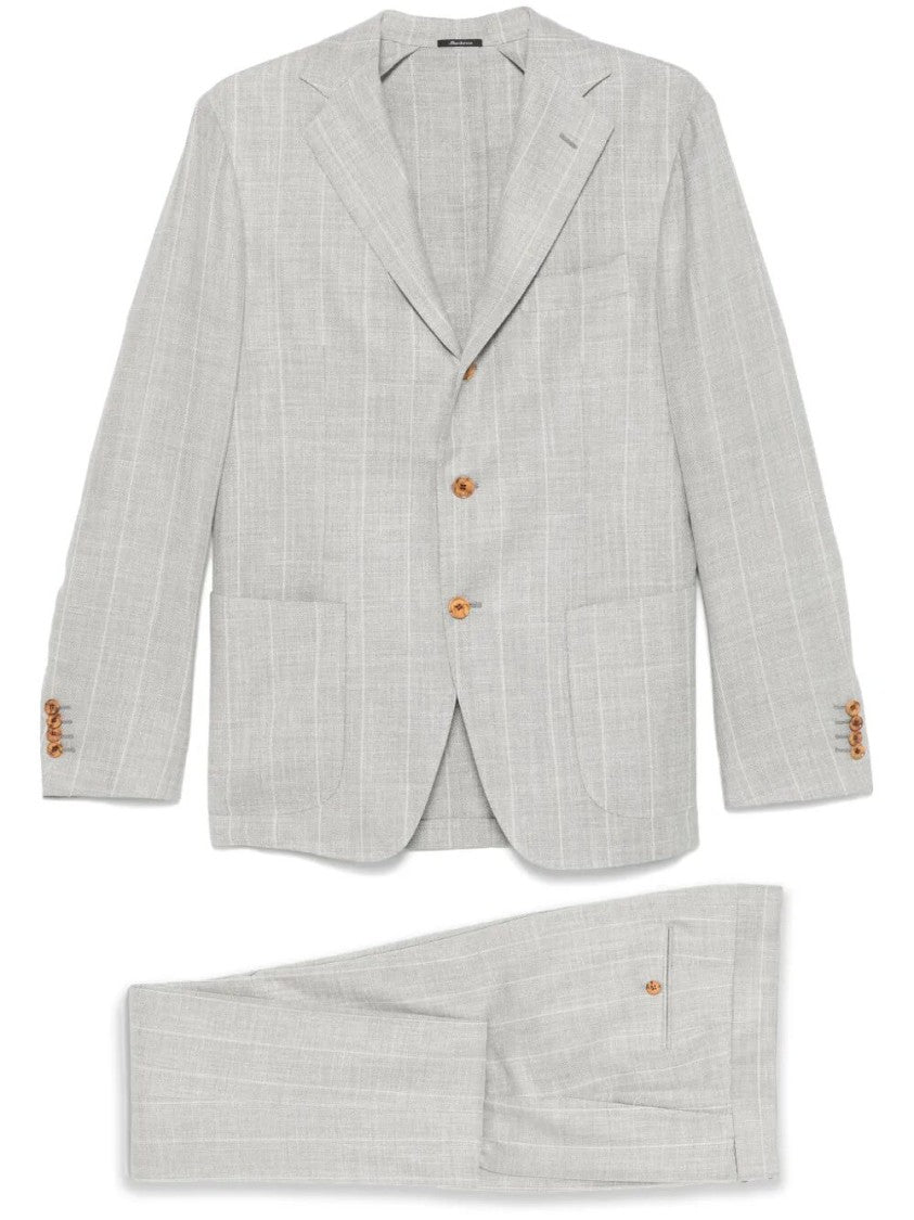 Sartorio Napoli Tailored Wool Suit With Subtle Pinstripe Design