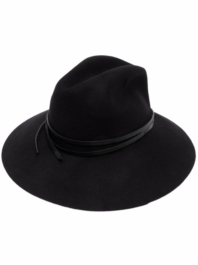 Golden Goose Classic Black Fedora Hat With Leather Band