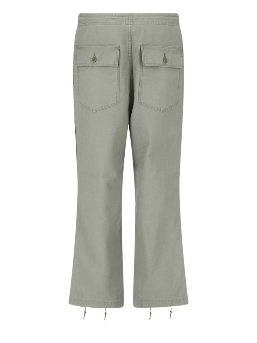 Needles Green String Fatigue Straight Cotton Trousers