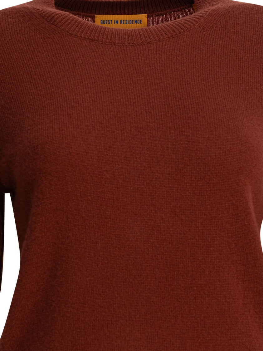 Guest In Residence Cashmere Sweater Tee With Ribbed Details