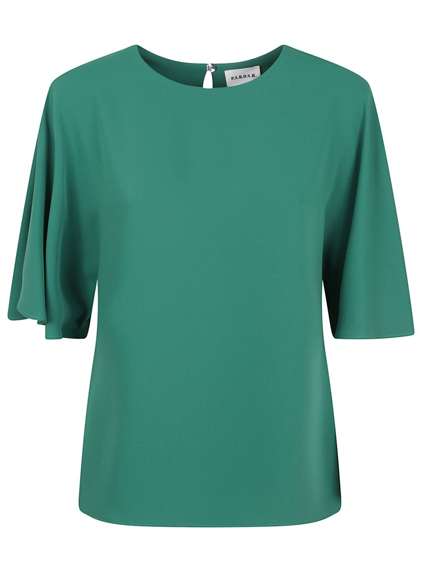 Parosh Relaxed-Fit Top With Flowing Sleeves