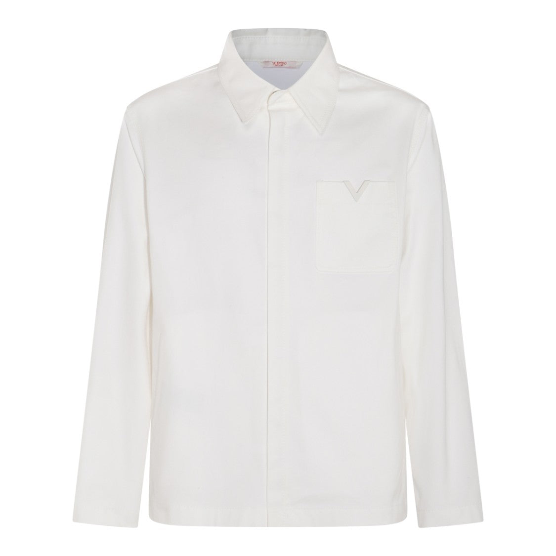 Valentino White Cotton Blend Shirt Jacket