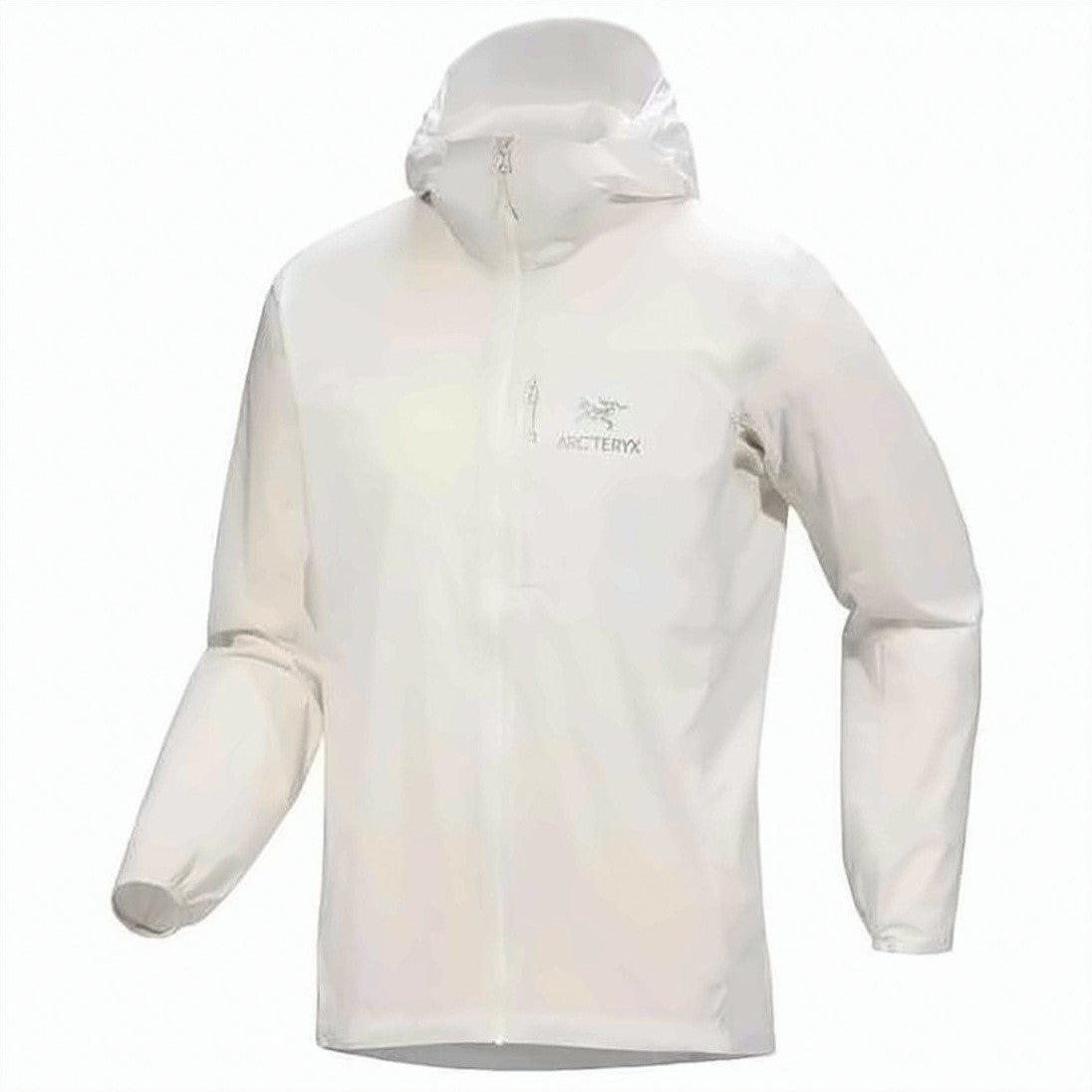 Arc'teryx Lightweight White Minimalistic Jacket With Hood