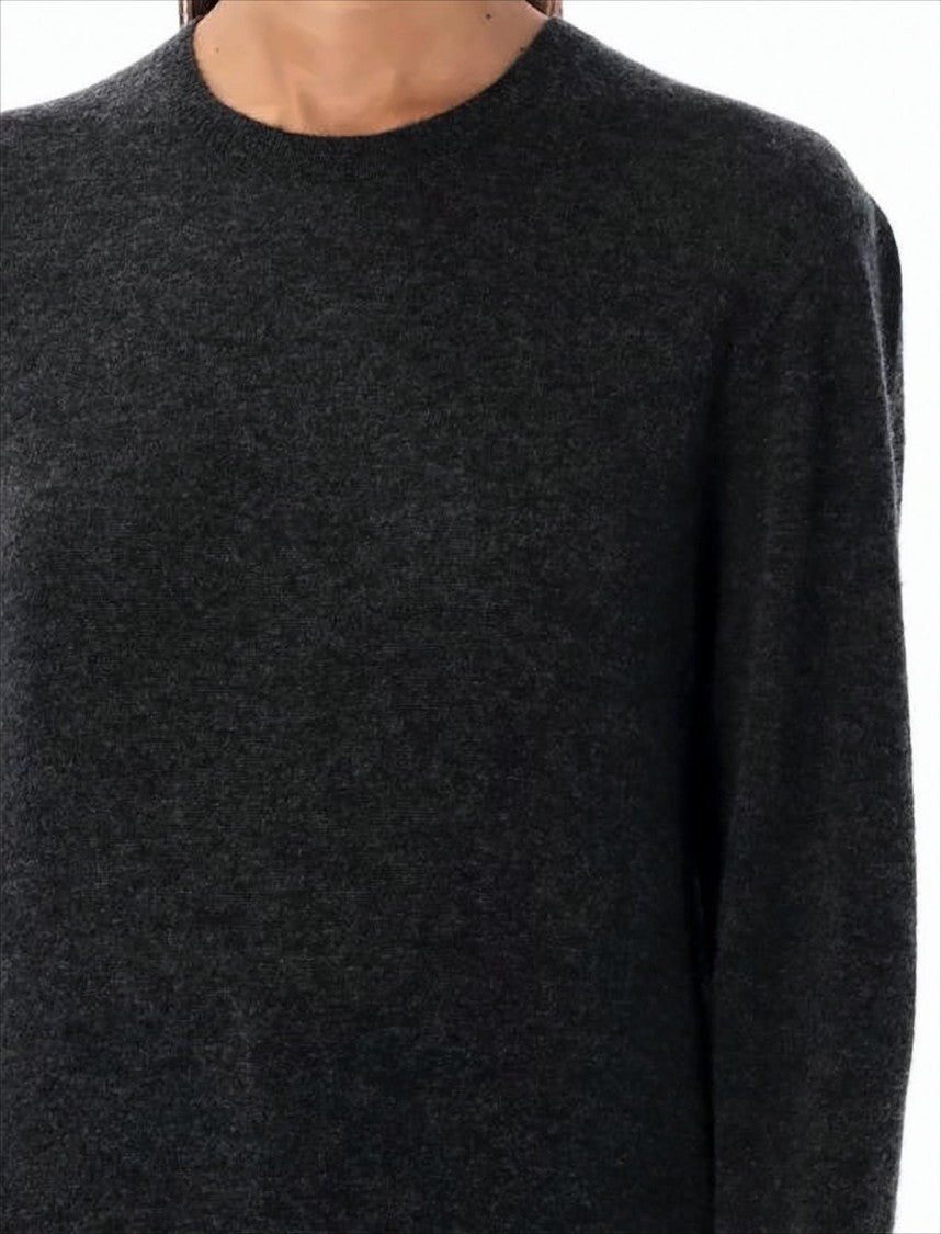 Saint Laurent Long-Sleeved Cashmere-Silk Blend Sweater With Ribbed Details