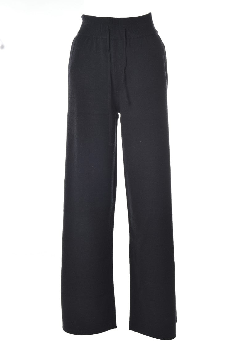 Alberta Ferretti Wide-Leg Pants With Ribbed Inserts