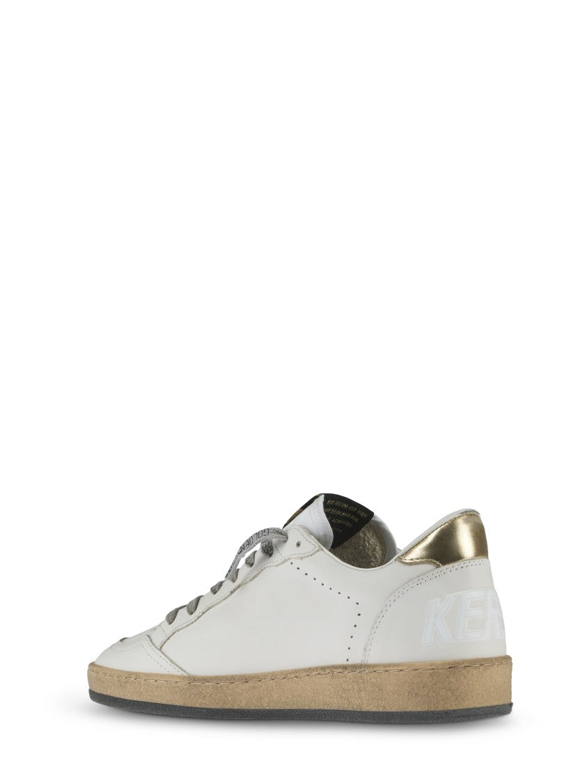 Golden Goose Leather Sneakers With Laminated Star And Heel Detail