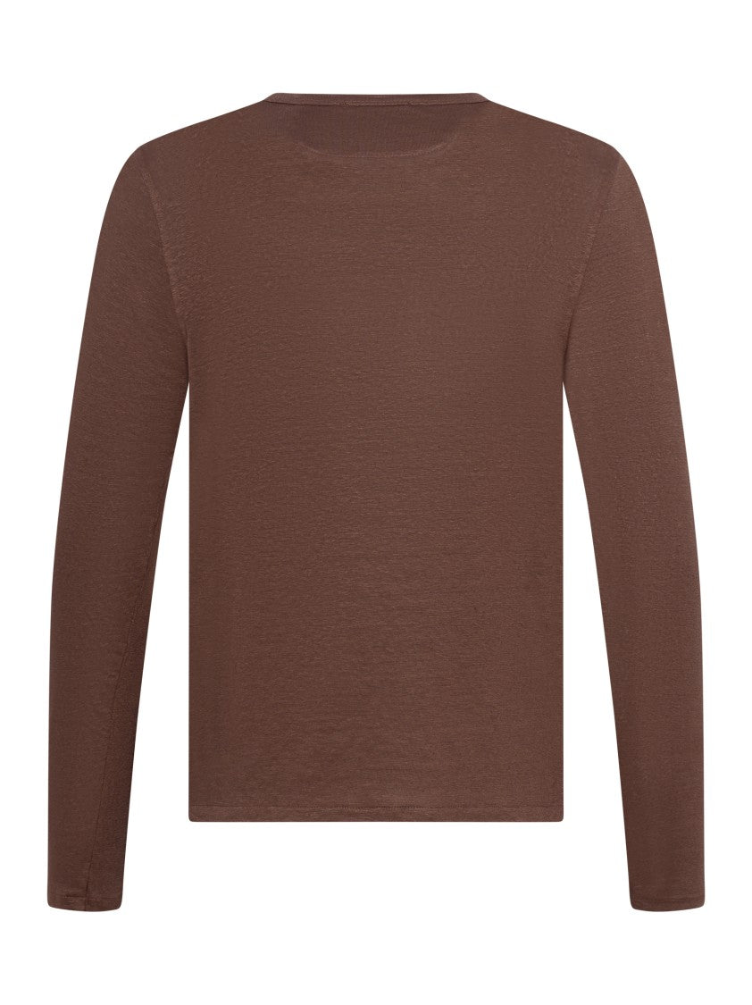 Franzese Collection Long-Sleeved Handmade T-Shirt In Pure Irish Linen