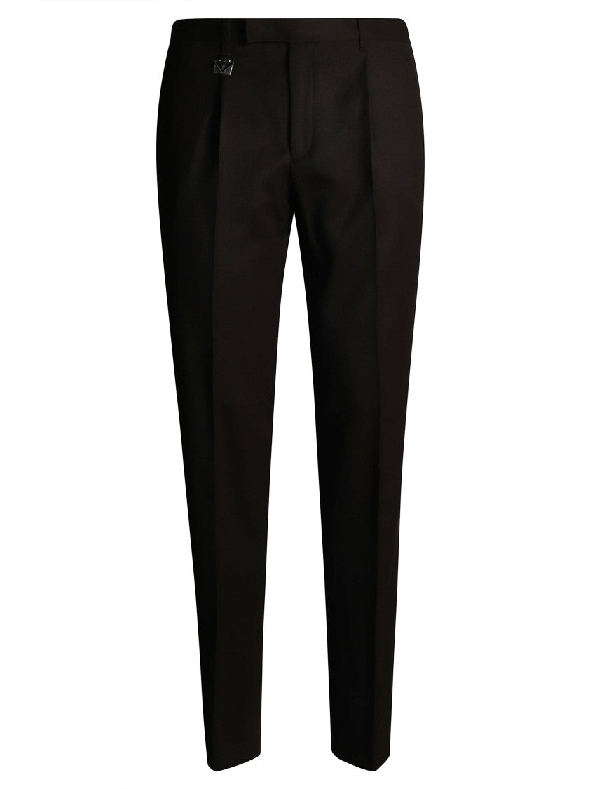 Prada Tailored Ebony Trousers With Subtle Pleats