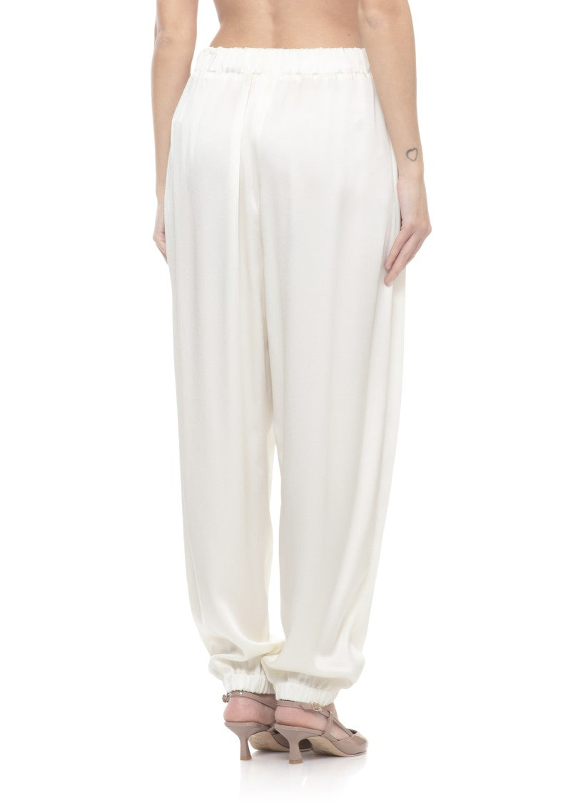 Fabiana Filippi Ivory Drawstring Viscose Straight-Leg Pants