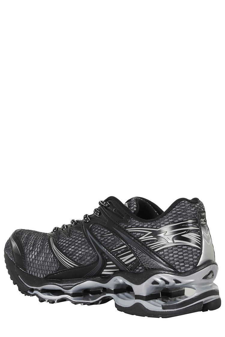 Mizuno Iron Gate Silver Black Mesh Leather Wave Prophecy 1 Sneakers