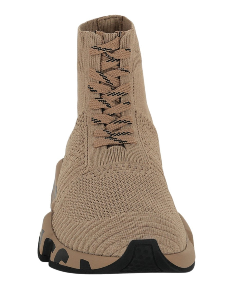 Balenciaga High-Top Graffiti-Laced Sneakers With Mesh Sock Design