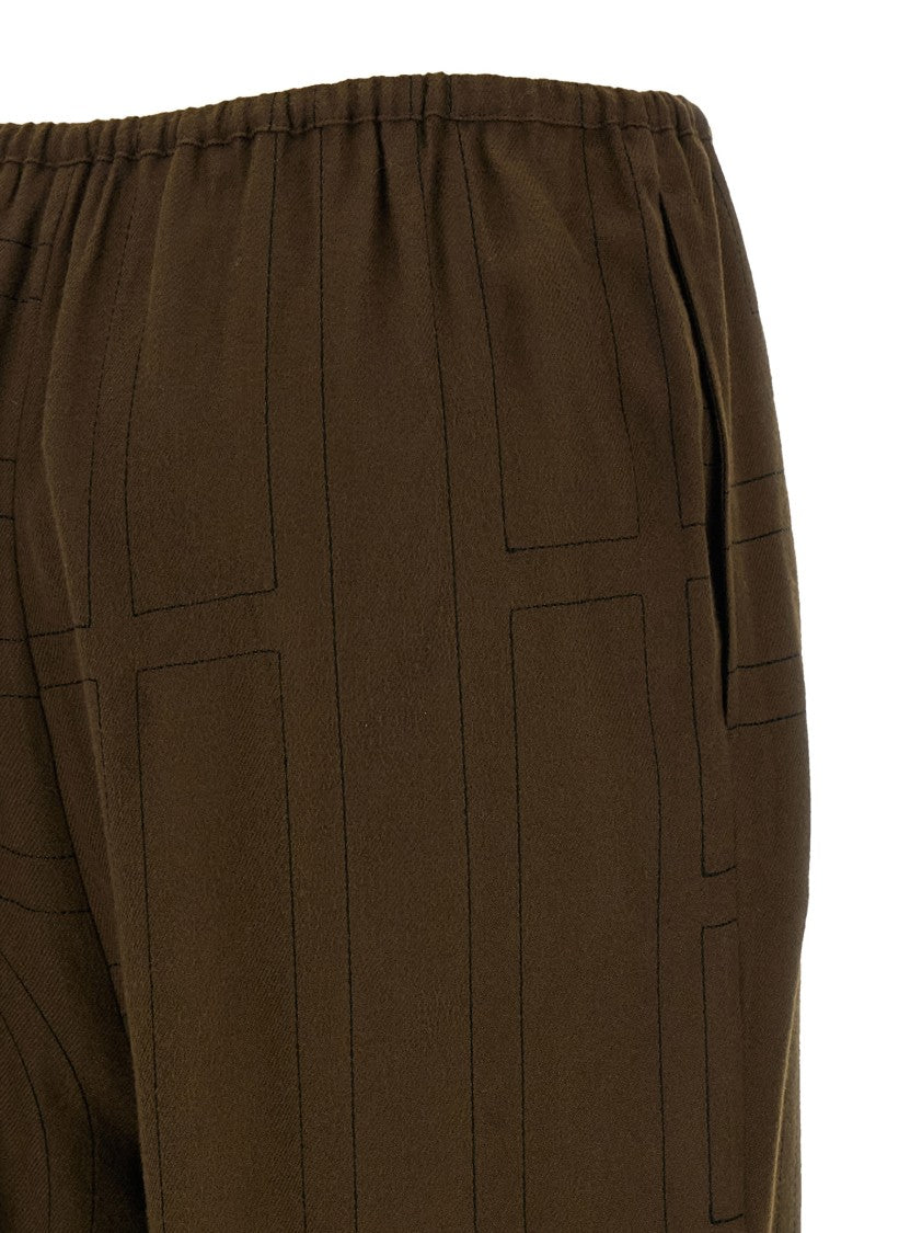 Totême Embroidered Modal Flannel Pajama Pants