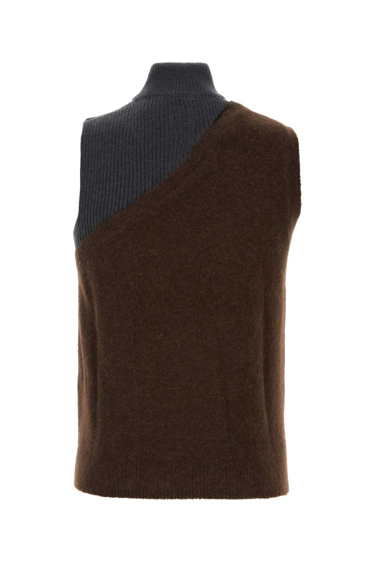 Fendi Two-Tone Stretch Wool Blend Vest