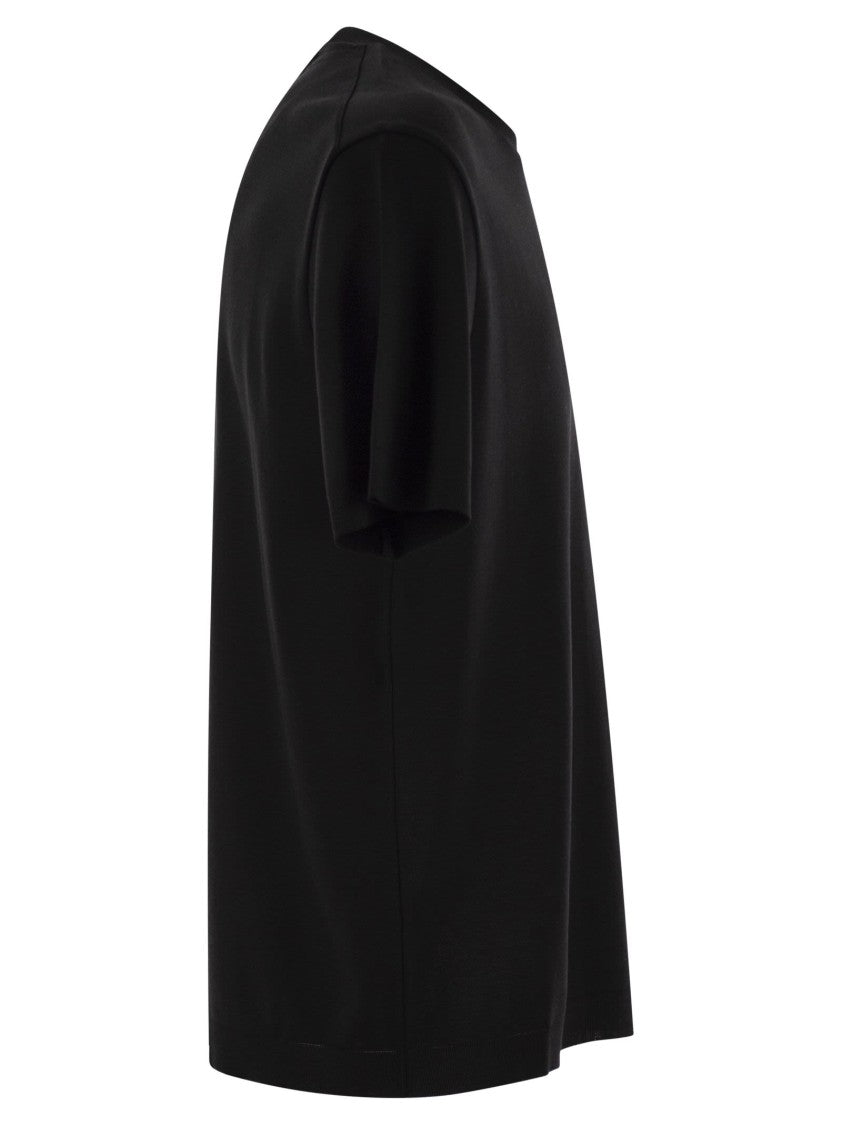 Herno Double-Layered Cotton Pique T-Shirt With Ribbed Detailing