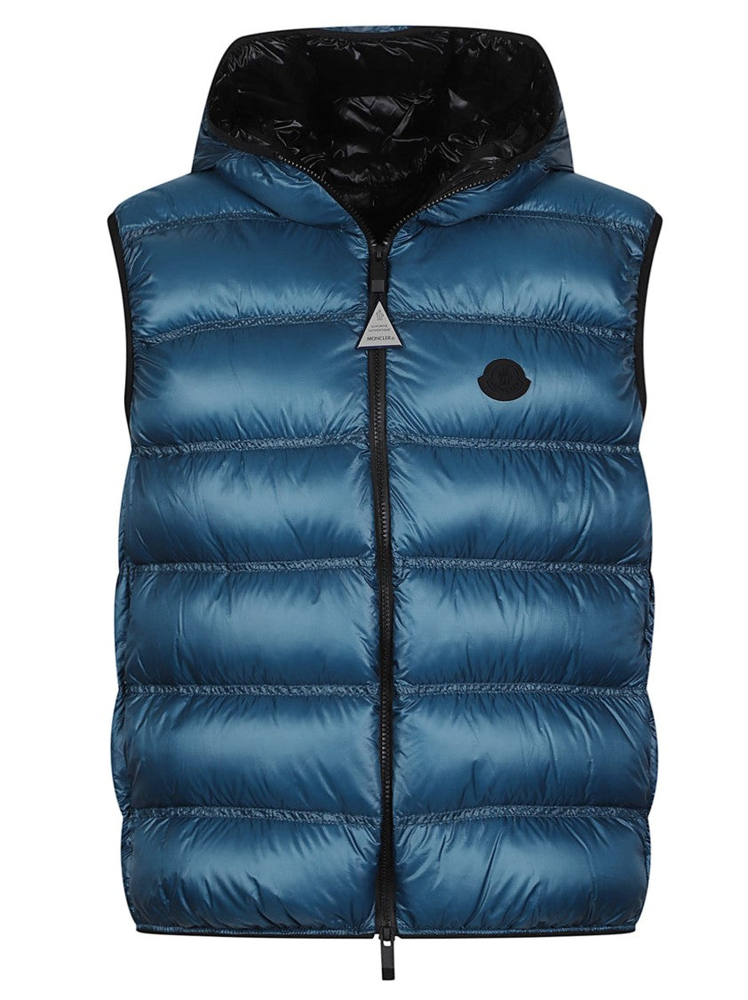 Moncler Panestrel Shiny High-Collar Down Vest