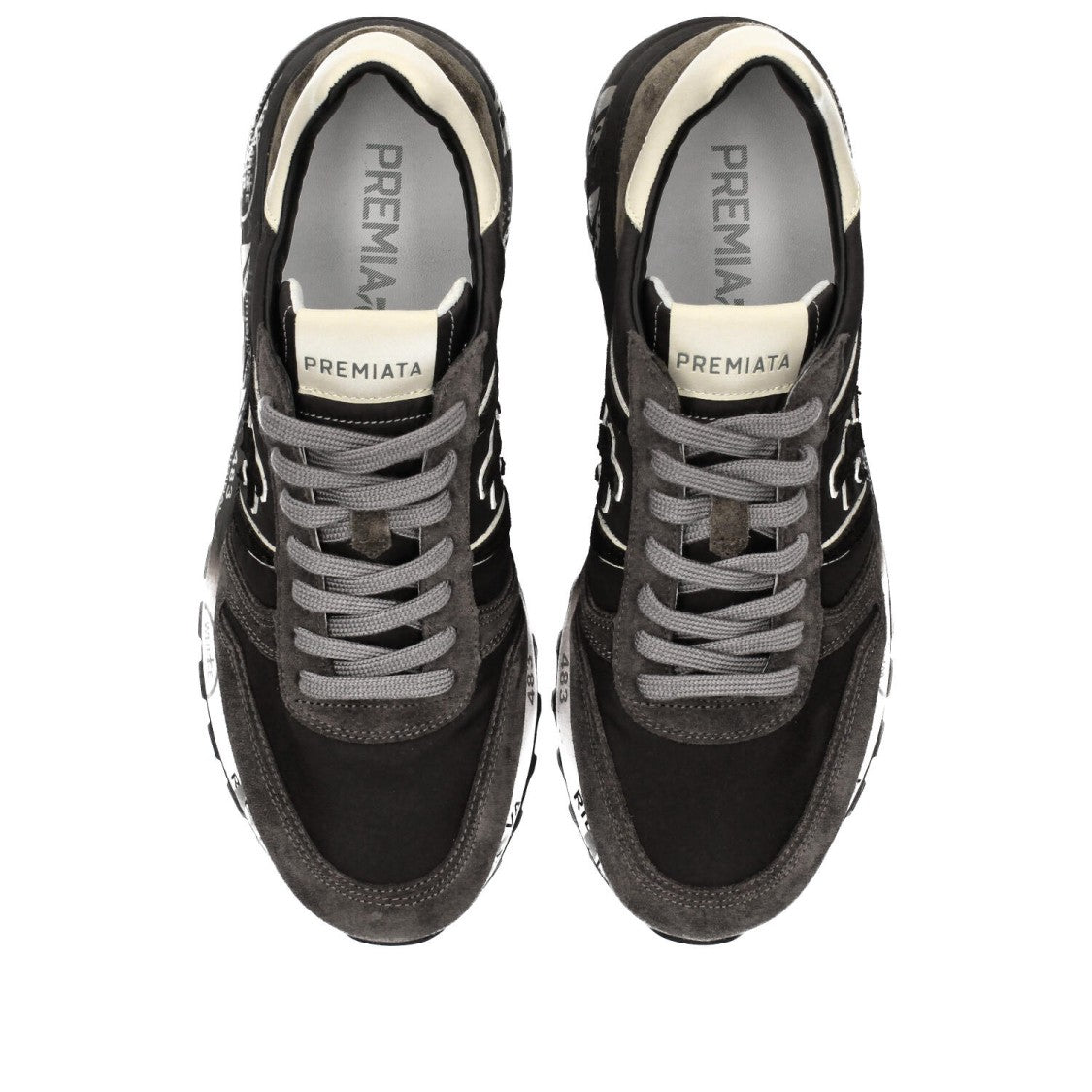 Premiata Grey Sporty Suede Fabric Sneakers