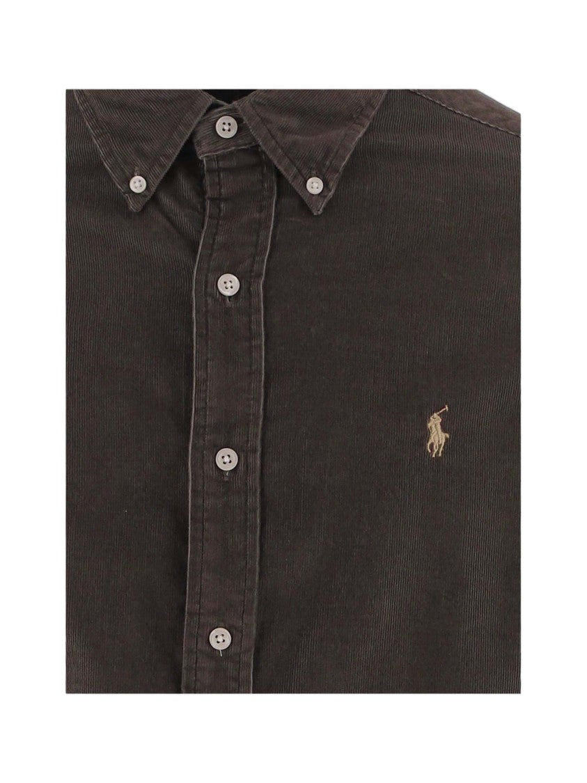 Polo Ralph Lauren Ribbed Cotton Velvet Shirt With Button-Down Collar