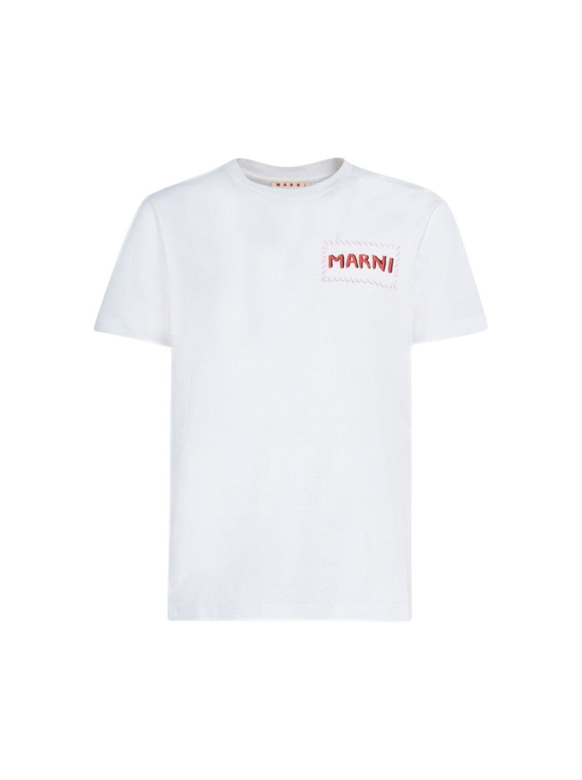 Marni Organic Cotton T-Shirt With Patch