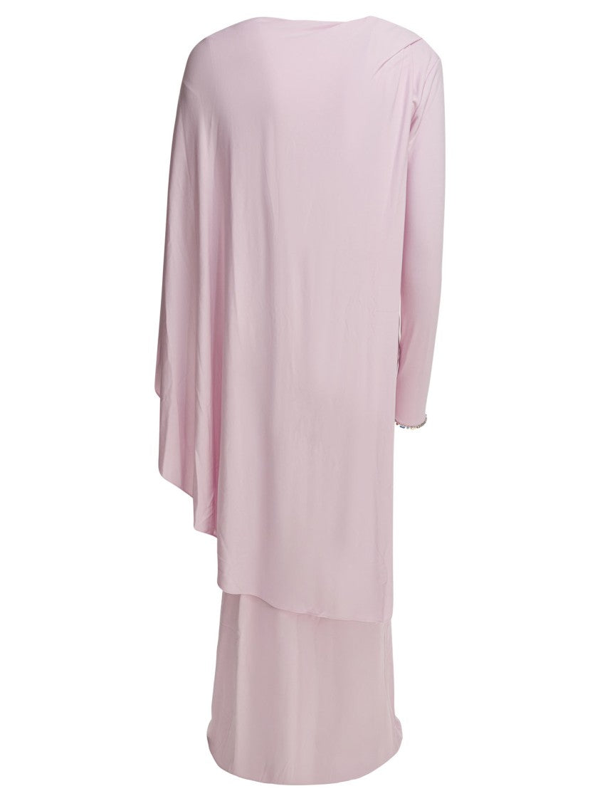 Self-Portrait Long Draped Jersey Dress