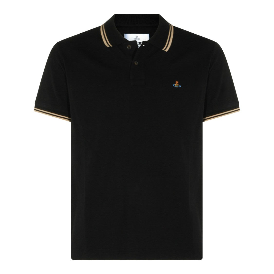 Vivienne Westwood Black Cotton Logo Polo Shirt