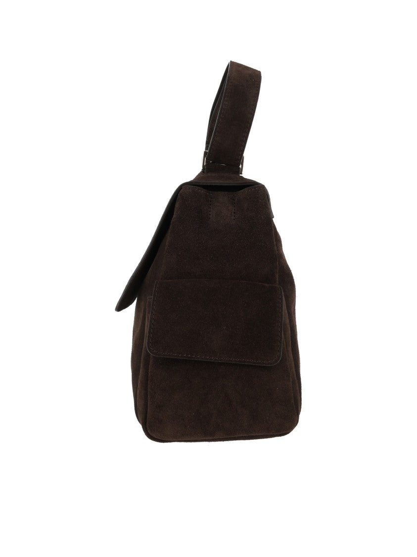 Claudio Orciani Sveva Cargo M Peach + Gold Suede Shoulder Bag