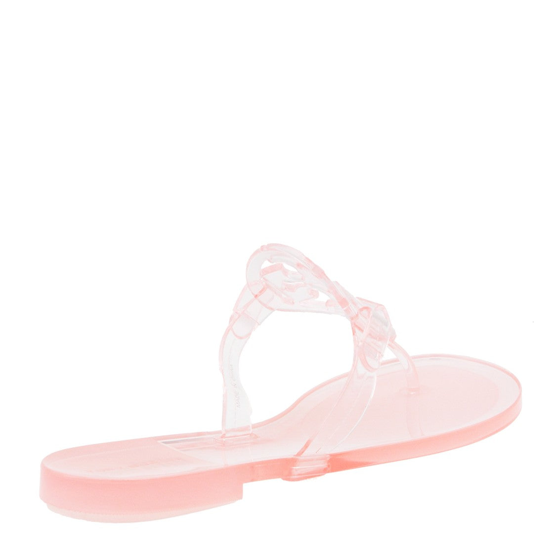 Tory Burch Pink Rubber Branded Strap Flat Sandals