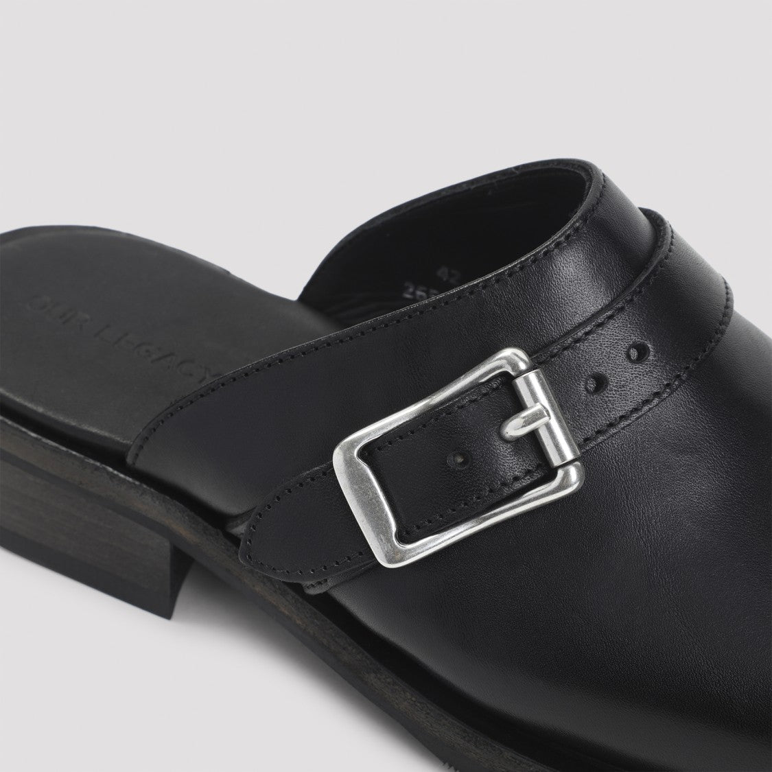 Our Legacy Black Cow Leather Camion Mule