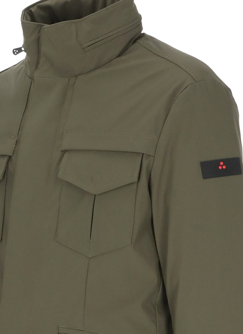 Peuterey Olive Green Stripes Padded Utility Jacket