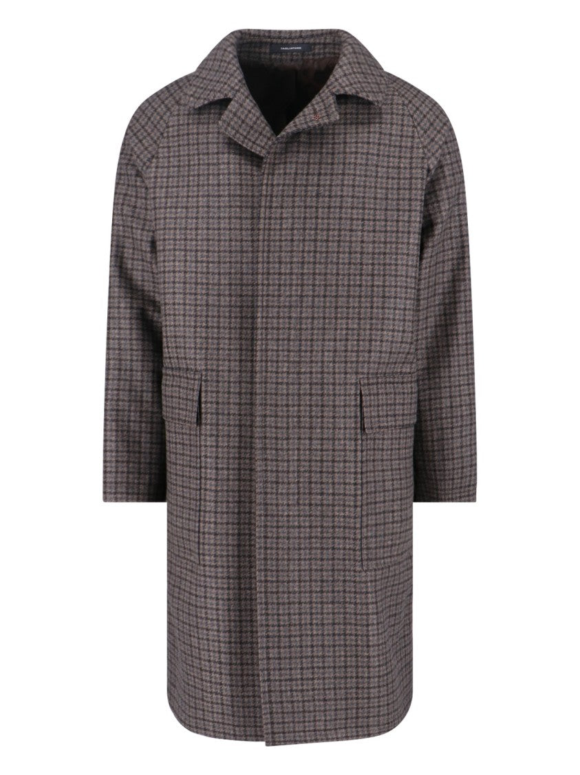 Tagliatore Houndstooth Pattern Jacket With Structured Collar And Flap Pockets