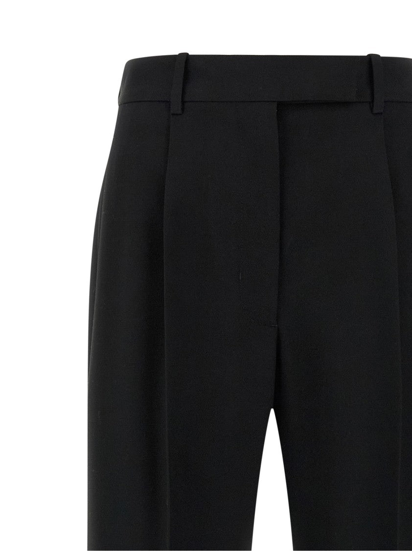 Tom Ford Straight Leg Tailored Trousers In Grain De Poudre Virgin Wool
